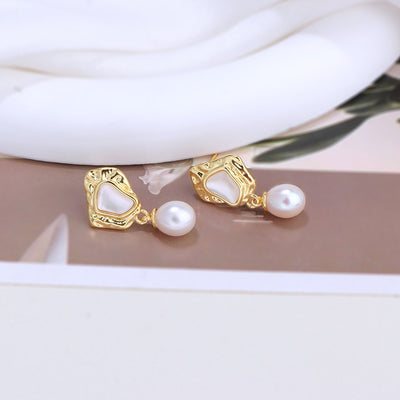 Aretes de Perla de Agua Dulce Estilo Barroco - Concha Madre Premium - Image 14
