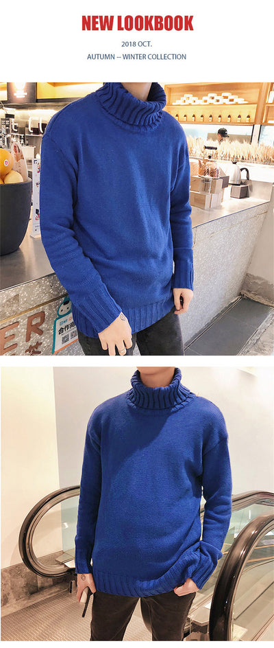 Suéter Cuello Alto Ajustado para Hombre y Adolescente - Tejido Cálido Invierno - Image 14