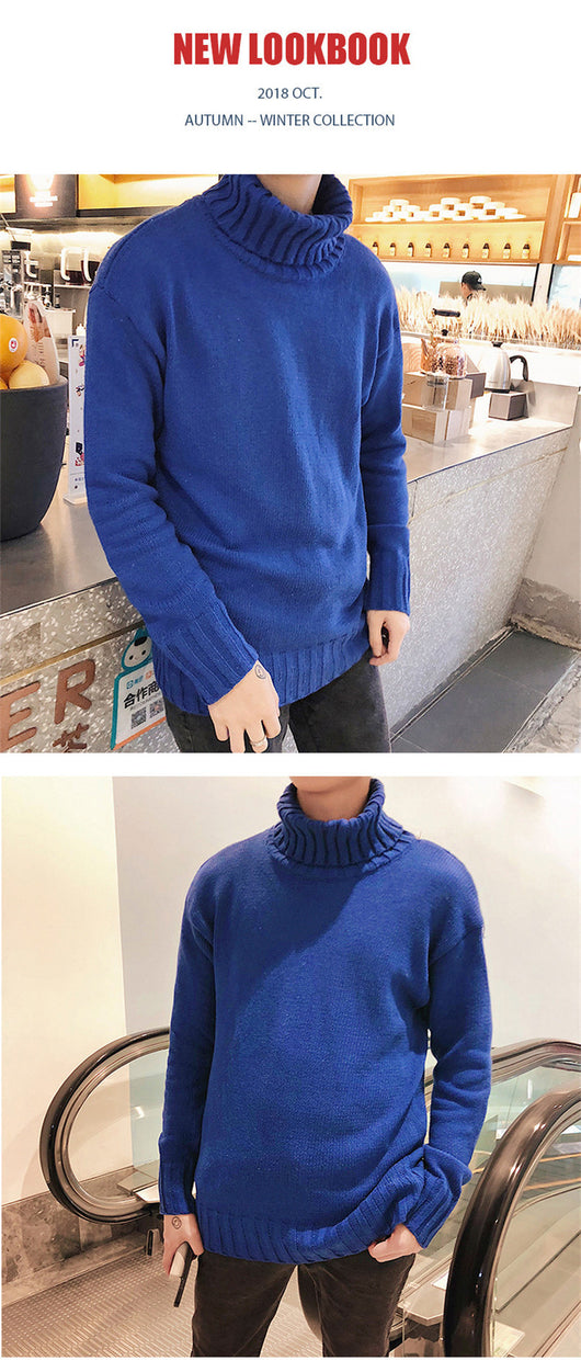 Suéter Cuello Alto Ajustado para Hombre y Adolescente - Tejido Cálido Invierno - Image 14