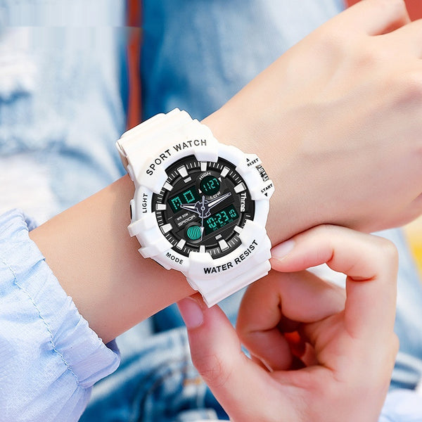 Reloj Deportivo Digital Dual Display Pantalla Grande Luminoso Resistente al Agua Unisex