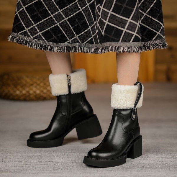 Botas de Tacón Grueso Alto para Mujer - Elegancia y Comodidad