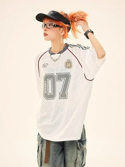 Polo Deportivo Mesh Estilo Universitario para Verano - Image 16