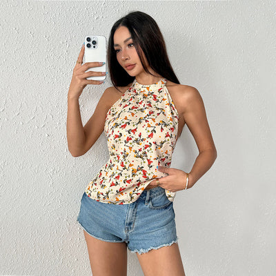 Top Halter Floral Estival con Espalda Descubierta - Image 3