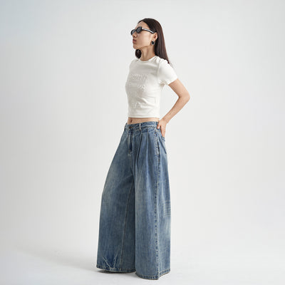 Jeans Holgados Desteñidos Cintura Alta para Mujer - Image 3
