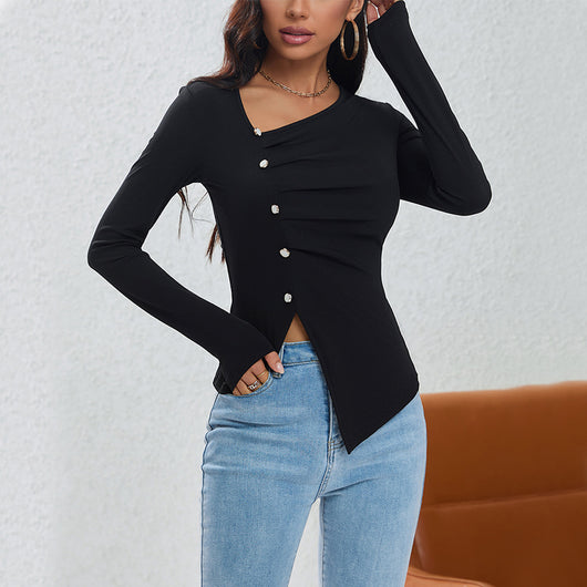 Blusa con Botones Asimétricos de Diseño Sofisticado - Image 6