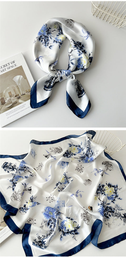 Pañuelo de Seda Cuadrado 70cm - Versátil para Primavera y Otoño - Image 34