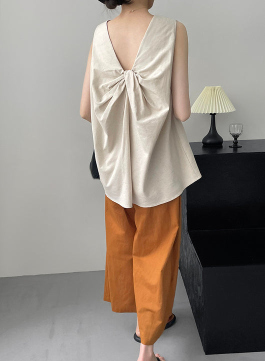 Blusa Suelta sin Mangas Largo Medio - Image 13
