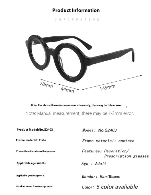 Gafas Redondas Personalizadas Estilo Retro - Marcos Gruesos Europeos y Americanos - Image 11