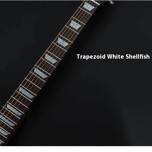 Blue cloud-shaped inlay stickers for guitar fingerboards, shown on a guitar neck and as a full sheet. - Image 3