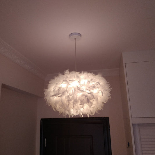 Lámpara de Techo Moderna Plumas para Sala y Dormitorio