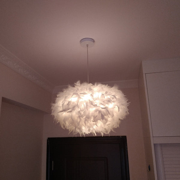 Lámpara de Techo Moderna Plumas para Sala y Dormitorio