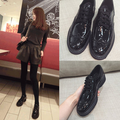 Zapatos de Cuero Charol Estilo Británico con Suela Gruesa para Mujer - Image 12