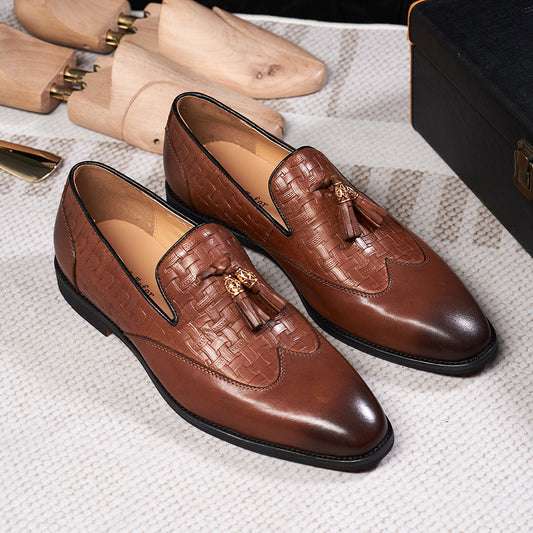 Zapatos de Cuero Artesanales para Hombre - Estilo Business Casual con Borlas
