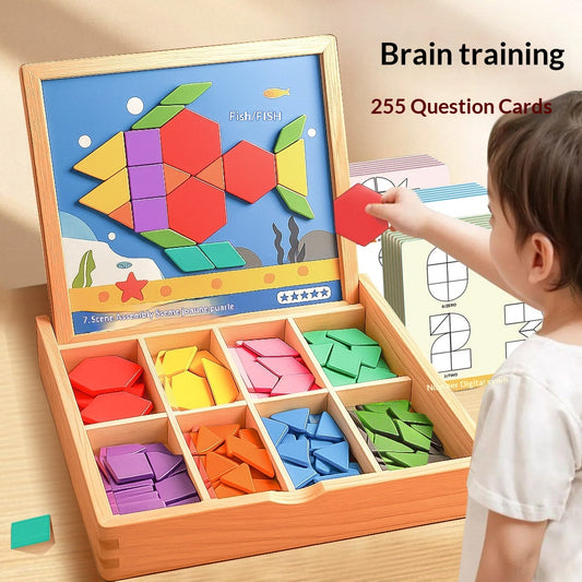 Puzzle Tangram Educativo para Niños - Bloques de Construcción Lógica