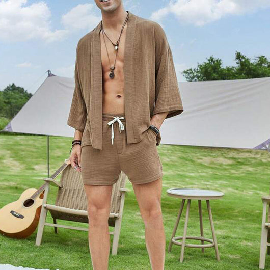 Conjunto Holgado de Camisa y Shorts - Dos Piezas Casual - Image 4
