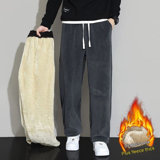 Pantalones Casuales de Cachemira para Hombre - Corte Recto y Pierna Ancha - Image 6