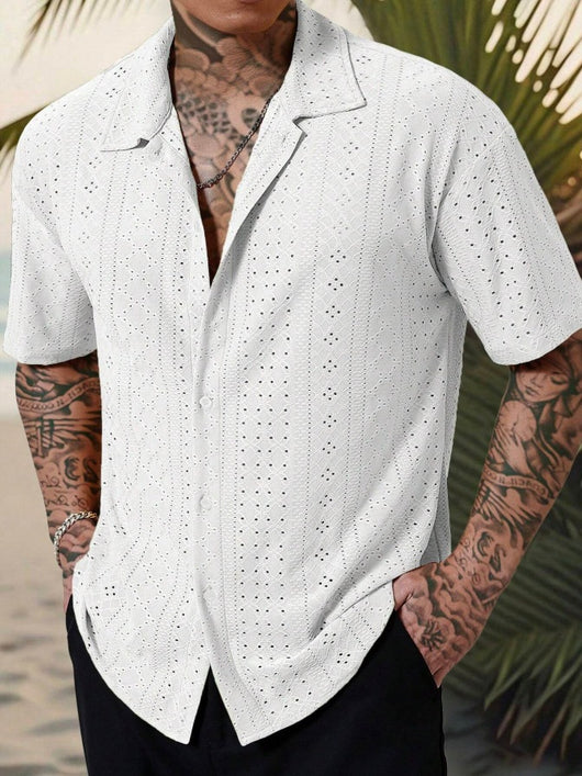 Camisa Casual Hombre con Tejido Calado Jacquard - Image 11
