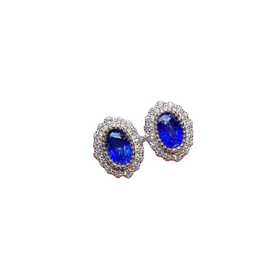Aretes de Zafiro Natural con Plata S925 - Elegancia Auténtica - Image 2