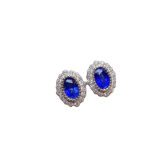 Aretes de Zafiro Natural con Plata S925 - Elegancia Auténtica