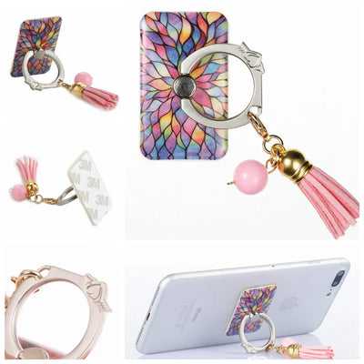 Anillo Soporte para Teléfono con Borlas Metálicas Pintadas a Mano - Image 30