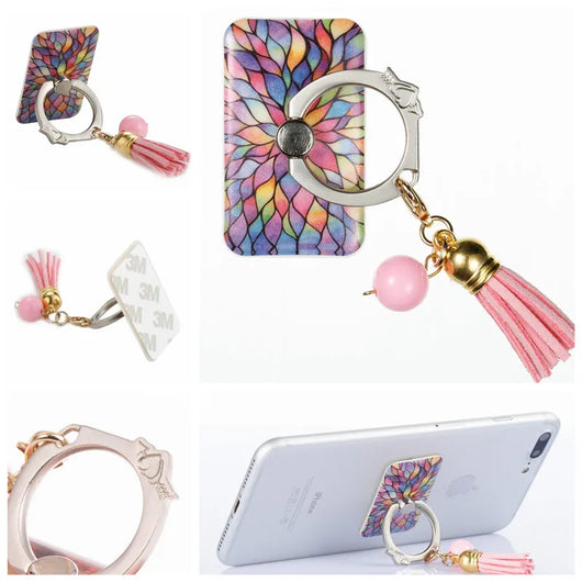 Anillo Soporte para Teléfono con Borlas Metálicas Pintadas a Mano - Image 30