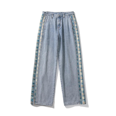 Jeans Deportivos Anchos para Hombre con Costuras de Rayas de Color - Image 5