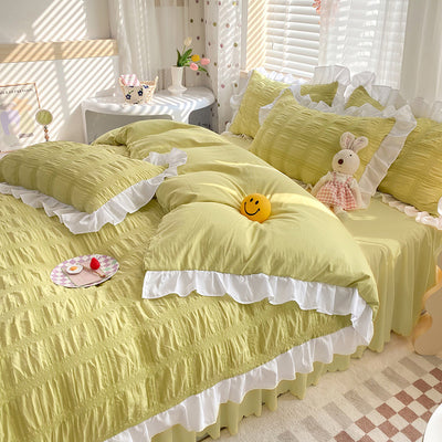 Juego de Cama Completo de 4 Piezas en Colores Sólidos - Image 11