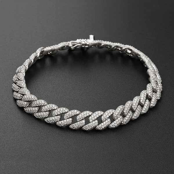 Pulsera de Plata Hip Hop con Diamantes y Circonia Cúbica Estilo Cubano - Image 7