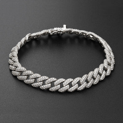 Pulsera de Plata Hip Hop con Diamantes y Circonia Cúbica Estilo Cubano - Image 7