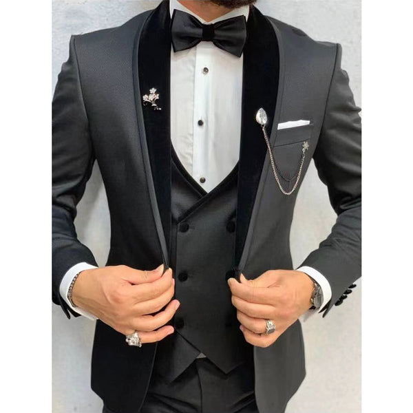 Traje Completo Gris Oscuro para Hombre - Tres Piezas