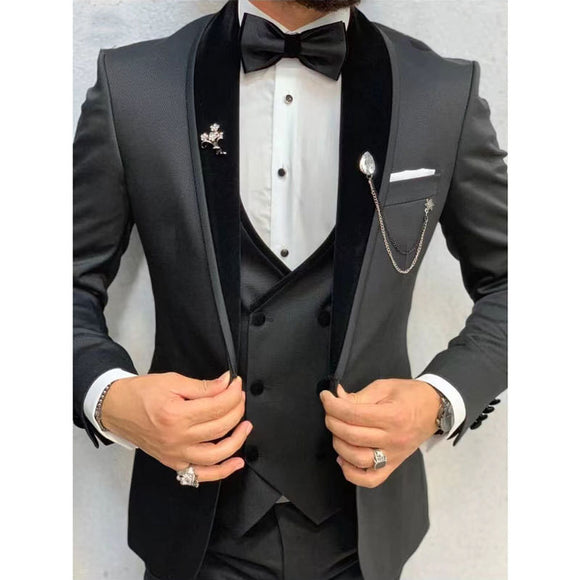 Traje Completo Gris Oscuro para Hombre - Tres Piezas