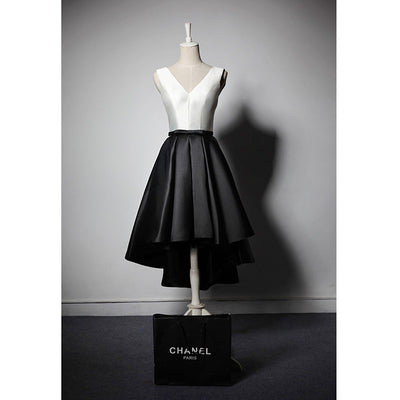 Vestido de Satén Asimétrico para Eventos - Falda Corta Adelante, Larga Atrás - Image 11