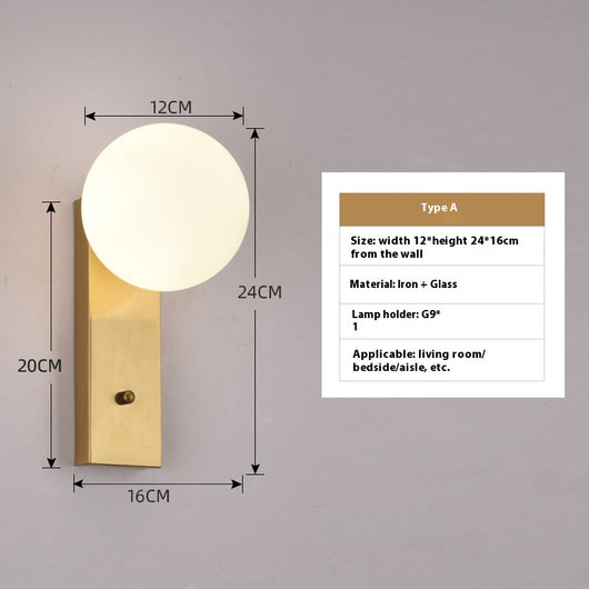 Lámpara Minimalista de Cristal para Mesita de Noche - Image 6