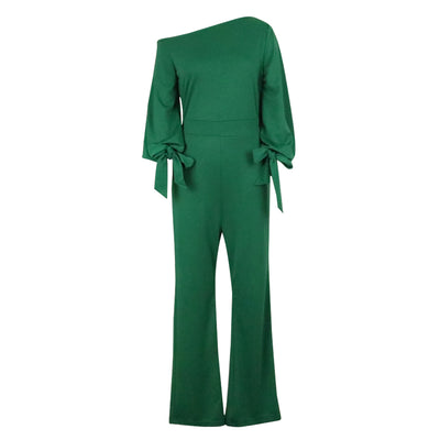 Jumpsuit Talla Grande Hombro Descubierto Color Sólido Africano - Image 13