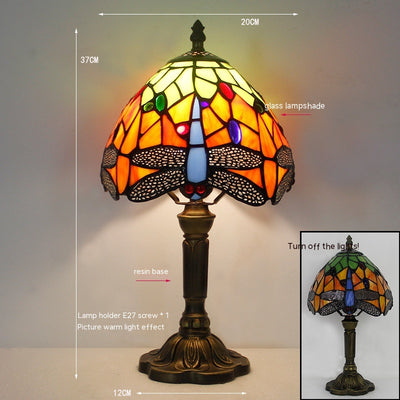 Lámpara de Mesa Libélula Tiffany con Piedra - Retro para Dormitorio y Sala - Image 4