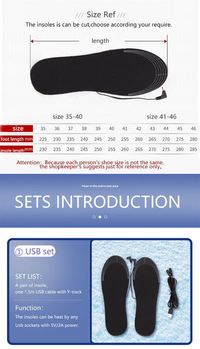 Plantillas Térmicas USB para Zapatos - Calefacción Ajustable para Invierno - Image 19