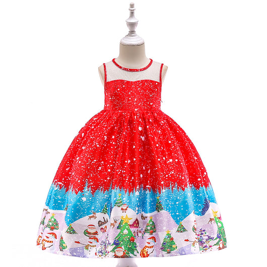 Vestido de Princesa Navideño para Niñas - Elegancia Europea y Americana - Image 8