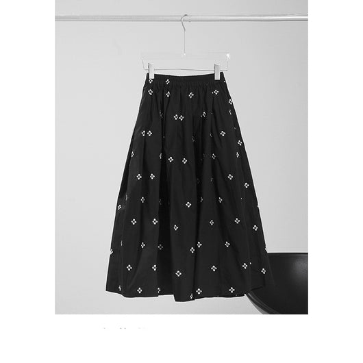 Falda A-Line Asimétrica Bordada Largo Medio para Mujer - Image 13