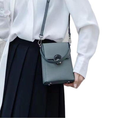 Bolso Bandolera de Cuero Genuino Estilo Coreano Multiuso - Image 5