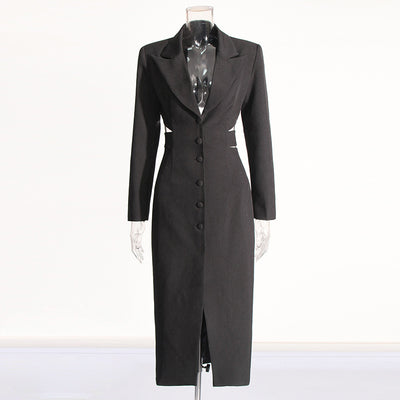 Blazer Elegante con Diseño Midriff para Mujer - Traje Ejecutivo Otoño - Image 2