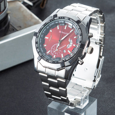 Reloj de Cuarzo con Pulsera de Acero, Gemelos y Bolígrafo Ejecutivo - Image 11