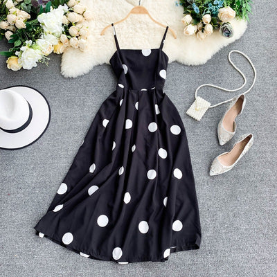 Vestido Vintage de Lunares para Verano con Tirantes - Image 6