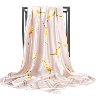 Pañuelo de Seda 90x90cm para Mujer - Accesorio Versátil de Lujo - Image 10