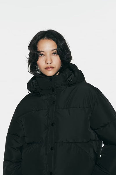 Chaqueta Acolchada Suelta con Cuello Parado - Algodón Premium - Image 8