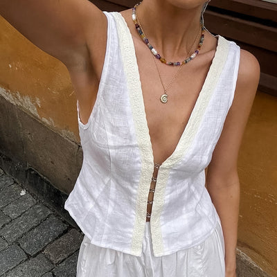 Chaleco de Encaje sin Mangas Cómodo y Elegante para Mujer - Image 2