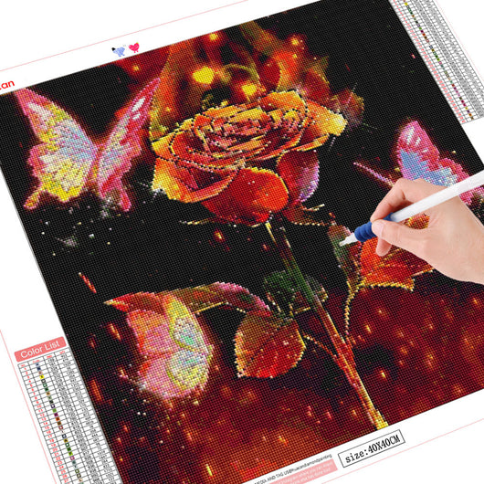 Cuadro Diamante Flores y Mariposas - Pintura de Diamantes Relajante - Image 5