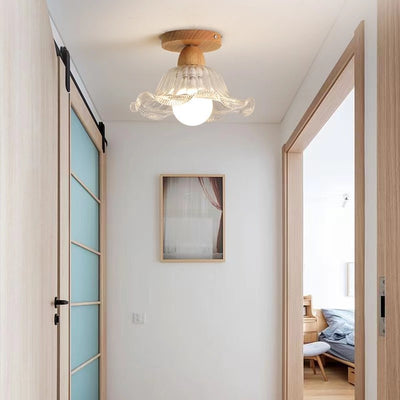 Lámpara de Techo Minimalista Nórdica en Madera Sólida para Pasillos y Balcones - Image 7