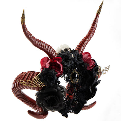 Diadema de Cuernos de Demonio Gótico - Accesorio Halloween Calavera Roja - Image 15