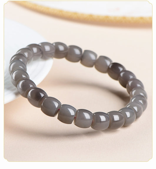 Pulsera de Jade Hetian Violeta Ahumado Corte Recto - Image 8