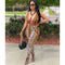 Jumpsuit Estampado Tigre con Recortes Ajustado sin Mangas